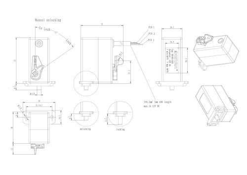 Electromagnetic lock for Type2 socket DSIEC-ELB