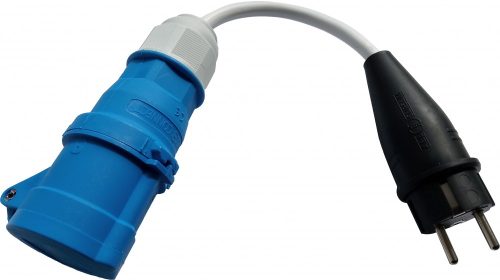 elektromos autó töltőkábel - csatlakozó adapter, ipari aljzat 1×16A - shucko dugó 1×16A