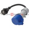 adapter cable, industrial socket 1×32A - shucko plug 1×16A