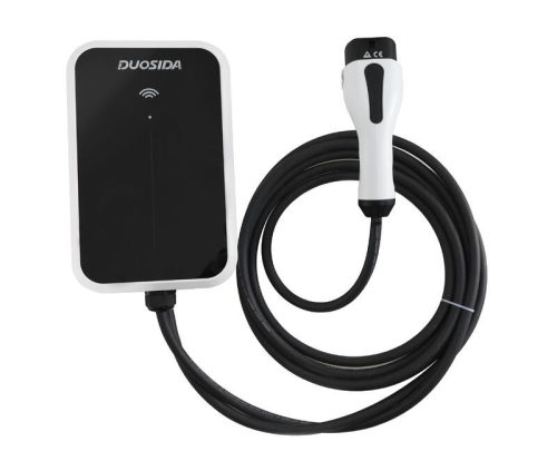 EV Wallbox charger 22 kW, with 5 m Type2 cable, slim, + WIFI + RFID + LAN, DUOSIDA