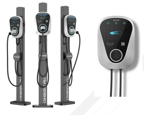 elektromos autó fali töltő 11 kW, Type2-es 5 m töltőkábel + RFID + WIFI, DUOSIDA