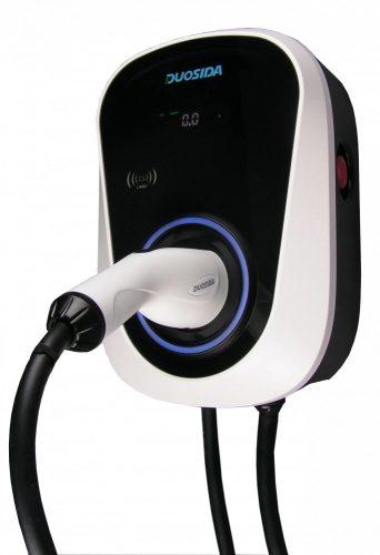 EV Wallbox charger 22 kW, with 5 m Type2 cable, 3×32 A + RFID + WIFI + 4G + LAN, DUOSIDA